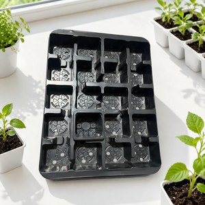 Plateau de plantation rectangulaire en PET écologique épaissi à 20 alvéoles pour fraises et légumes sur <span class=keywords><strong>balcon</strong></span> - Product Image 3