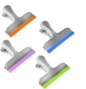 Stainless Steel food chip bag clip Snack storage Sealing bag Clip with silicone edge