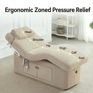 Lit de spa électrique intelligent avec matelas en latex et fonction de chauffage, table de massage à hauteur réglable pour salon de beauté - Product Image 3