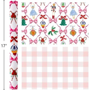 Papel de Regalo Navideño MAYPLUSS, 17 Pulgadas x 33 Pies, Diseño de Cascanueces Blanco, Papel de Regalo Reciclable para Navidad y Hanukkah - Product Image 4
