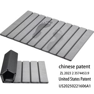 พรมเช็ดเท้าคุณภาพสูง ซึมซับน้ำได้ดี แห้งเร็ว พรมเช็ดเท้าแห้งเร็ว พรมเช็ดเท้าห้องน้ำ ทำจากเบอร์กมีล - Product Image 4