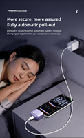 Protecteur de charge Type-C intelligent de poche avec éjection automatique, charge complète, ensemble complet avec cordon et câble de charge