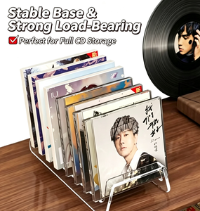 Espositore da Tavolo in Acrilico per CD, Porta Dischi e <span class=keywords><strong>Album</strong></span>, Organizzatore per Collezioni di Dischi e Supporti Multimediali - Product Image 5