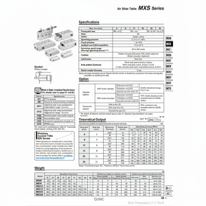 Table coulissante pneumatique SMC Pneumatics MXS25-75A pièces pneumatiques - Product Image 1