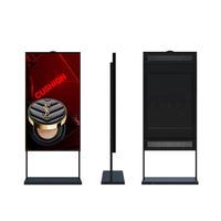 Moniteur LCD publicitaire suspendu pour vitrine intérieure de 75 pouces, compatible Android, IP65, OEM, gestion à distance, autonome, garantie 1 an