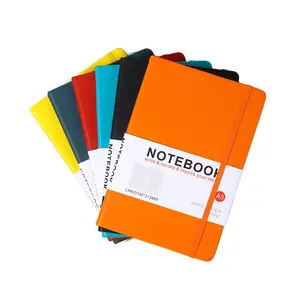 Cuadernos de diario forrado A5 útiles escolares 100 hojas de cuaderno de tapa dura de cuero PU para estudiantes