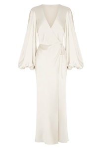 Jurk Dames Vestito Donna OEM Robe midi décontractée à manches bouffantes en satin de couleur unie pour femme élégante - Product Image 5