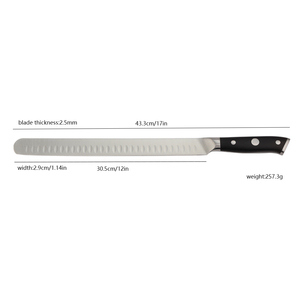 KITCHENCARE Nouveautés <span class=keywords><strong>Couteau</strong></span> à <span class=keywords><strong>jambon</strong></span> noir de 12 pouces <span class=keywords><strong>avec</strong></span> manche G10, <span class=keywords><strong>couteau</strong></span> à découper la viande - Product Image 5