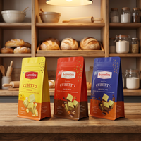 Sachet Doypack Personnalisé CJ PACK en VMPET Qualité Alimentaire avec Impression Héliogravure et Fermeture Zip, à Fond Plissé pour l'Emballage de Biscuits et Snacks