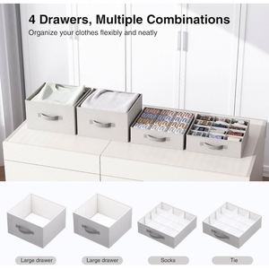 6-Tier Foldable Hanging Closet Organizer Non-Woven Fabric with 4 Various <b>Drawers</b> <b>for</b> Wardrobe RV Clothes Accessories <b>Storage</b> - Product Image 2