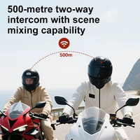 Headset Interkom Helm Motor Radio Dua Arah Nirkabel 6.0 ENC Peredam Kebisingan Jawab Otomatis Berbagi Musik Speaker Stereo