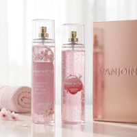 Flacon pompe cosmétique en plastique PET personnalisé de 250 ml, flacon de parfum à vaporisation fine pour le corps