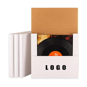 Cajas de envío de cartón personalizadas, producto de <span class=keywords><strong>disco</strong></span> de papel marrón Kraft, embalaje corrugado, <span class=keywords><strong>caja</strong></span> de paquete de <span class=keywords><strong>vinilo</strong></span> Lp Record Mailer - Product Image 2