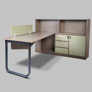 Escritorio de oficina de diseño simple en forma de L con gabinete Muebles de oficina de madera para empresa de oficina - Product Image 3