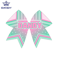 Vente en gros de nœuds de cheerleading personnalisés avec logo, paillettes et strass AB