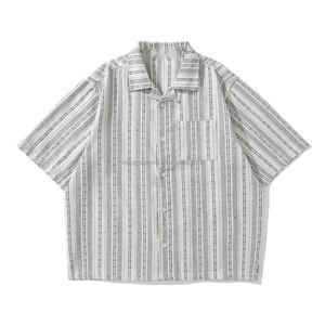 Camisa de Franela de Alta Calidad Personalizada para Hombre, Corte Cuadrado, Estilo Casual a la Moda, Manga Corta, con Botones - Product Image 1