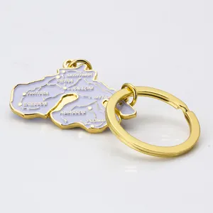 OEM Custom Round Shaped Eva Float Keyring Metal Machine Keychain For Promotion