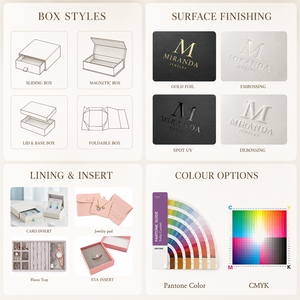 Caja de Regalo de Cartón con Logotipo Personalizado para Joyería, Caja Rígida con Cajón Deslizable para Exhibición de Regalos para Niñas - Product Image 4