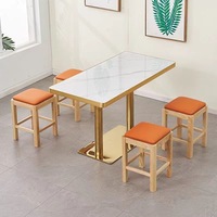 Table basse rectangulaire en marbre de luxe léger pour hôtels et maisons d'hôtes; Table d'appoint créative, table de chevet moderne