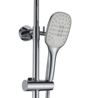 Ensembles de douche pour appartement, en laiton, avec pommeau de douche mural noir mat à jet pluie, panneaux de douche eau chaude et froide, robinet de douche moderne