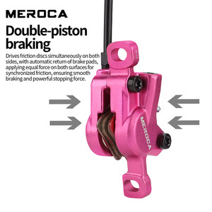 MEROCA Freno de Disco Hidráulico de <span class=keywords><strong>2</strong></span> Pistones 800/1400 mm para Rueda Delantera de Bicicleta de Montaña Kit para Descenso y BMX - Product Image 3