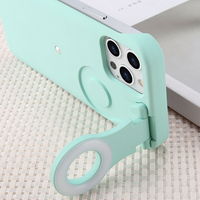 Étui de téléphone avec lumière selfie LED pour téléphone, lumière annulaire clignotante à l'avant pour iPhone 11 12 Pro Max