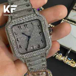 Reloj de Lujo de Alta Calidad con Esfera Clásica, Moissanita VVS, Estilo Bust Down Iced Out, Relojes Automáticos de Hiphop - Product Image 1