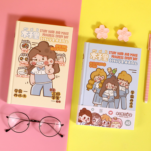AB Style Kawaii Cartoon Cover Available Girls A5 Hardback Journal Diary Notebook 128 Pages Waterproof Notebook