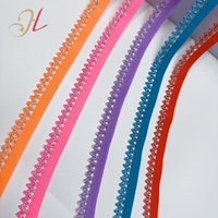 Bande de dentelle élastique picot colorée en nylon pour accessoires de couture DIY et vêtements