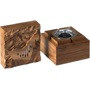 Brûleur d'encens en bois de santal au design moderne et haut de gamme avec insert métallique, support en bois aromatique, utilisation toute saison - Product Image 1