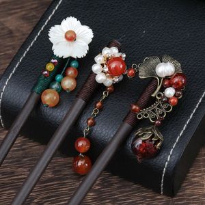 Horquilla Antigua de Madera de Ébano Negro con Borla, Accesorio para el Cabello de Madera, Horquilla Hanfu, Accesorios para el Cabello de Traje Tradicional Chino - Product Image 3