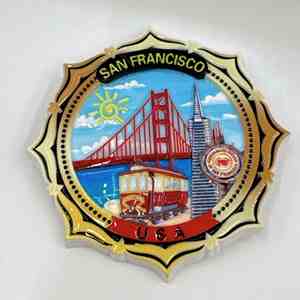 ของที่ระลึกสร้างสรรค์ 3 มิติ สไตล์อเมริกัน ของตกแต่งที่ระลึกซานฟรานซิสโกสมัยใหม่ รูปทรงเรซิ่นตกแต่งบ้าน 3 มิติ - Product Image 6