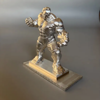 Statue en alliage d'aluminium Hulk usinée CNC / Service de prototypes d'impression 3D personnalisés avec production et expédition rapides dans le monde entier