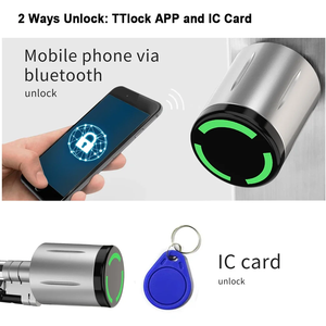 IP67防水電子ハーフユーロシリンダーロックRFIDカードTuya Ttlock BLEキーレスサムターンデジタルスマートシリンダードアロック - Product Image 4