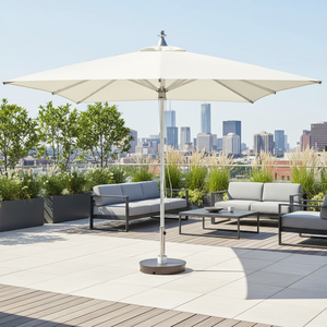 Parasol de terrasse moderne <span class=keywords><strong>en</strong></span> aluminium léger surdimensionné avec auvent de 4 m et base <span class=keywords><strong>en</strong></span> plastique pour supermarchés et usage commercial extérieur - Product Image 1