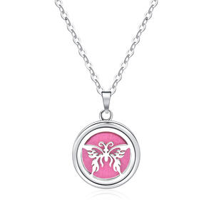 PJ-M033 Pohon Kehidupan Berongga Baja Nirkarat Dapat Dibuka Kotak Parfum Bulat Aromaterapi Minyak Esensial Diffuser Kalung Liontin - Product Image 6