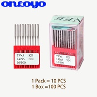 10 Aiguilles à Coudre TVx5 DOTEC KN 149x5 pour Machines à Point de Chaînette à 2 Aiguilles/Machines à Surjeter à Cylindre - Pièces Détachées