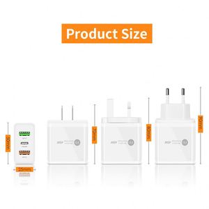 Best Selling Multifunctional 45W 2USB <b>Type</b>-<b>C</b> Super Travel Adapter QC3.0 Fast Charging PD Charger for iPhone Samsung Xiaomi - Product Image 6