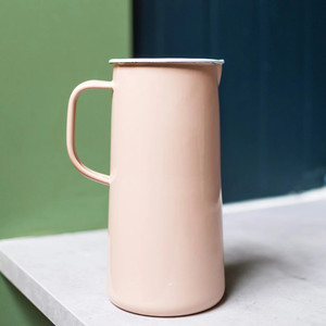 2,2 L grosir peralatan makan dapur buatan tangan kustom cetak logo Logam penahan Bunga barang enamel tinggi kendi susu air dengan cangkir - Product Image 4
