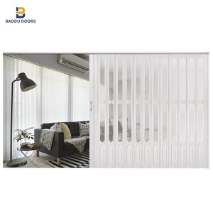 Porta scorrevole a soffietto in PVC con pannello PS in acrilico con pannelli a onde-porta a soffietto a fisarmonica - Product Image 5