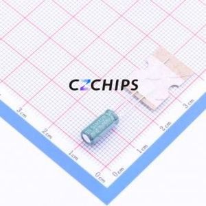 Condensateur électrolytique en aluminium à montage traversant EGF475M1HD11TU, composant à montage traversant (THT), D5xL11mm 4.7uF 20% 50V 2mm - Product Image 1