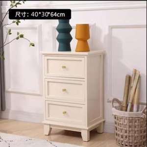 עיצוב מודרני עץ מלא שכבתית אחסון רב שכבתית צר ליד המיטה החזה מגרות - Product Image 6