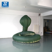 Décoration de scène personnalisée avec serpent gonflable géant vert Cobra