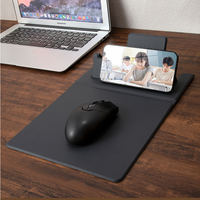 Clavier pliable multifonctionnel avec chargeur sans fil rapide 15W, tapis de souris de jeu en PU pour le bureau et la maison, configuration créative