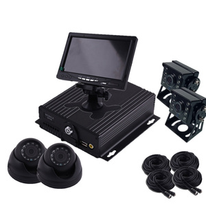 Kit DVR Mobil Kendaraan dengan Kamera AHD dan Monitor LCD 7 inci, Truk Bus SD Card <span class=keywords><strong>MDVR</strong></span> 4G GPS Wifi - Product Image 1