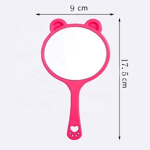 Espejo de maquillaje de mano portátil con forma de oso bonito al por mayor espejo de pestañas de salón espejo de mano rosa para niña - Product Image 3