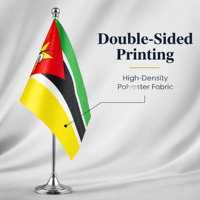 Promotion à bas prix : Drapeau de table du Mozambique 14*21cm, solide et durable, vente en gros