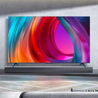 Téléviseur LED intelligent 4K UHD 65 pouces sans cadre, incurvé en option, Android, WiFi, commande vocale, OEM ODM, directement de l'usine