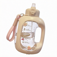 Bouteille d'eau portable Kawaii de 1500 ml, grande capacité, pour étudiants, à boire directement, écologique, gourde de sport, pour enfants, utilisation estivale