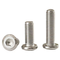 Vis à tête boutonnée à six pans creux en acier inoxydable, vis de fixation pour meubles, vis hexagonale pour plaque d'immatriculation, fabrication chinoise